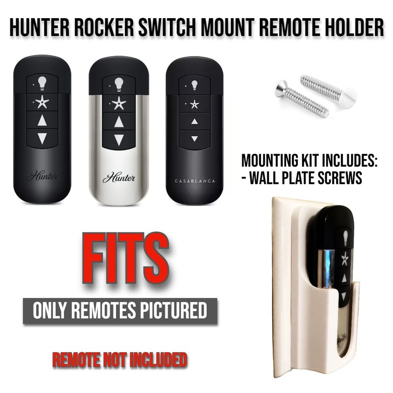 Wall Holder Mount for Hunter Ceiling Fan Remote - White