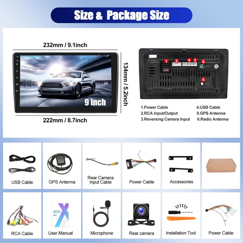 CAMECHO 2G+64G Android 13 Car Stereo for Hyundai Elantra 2004-2012