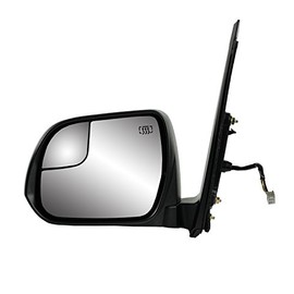 Driver Side Mirror for Toyota Sienna, Textured Black, w/spot Mirror, Foldaway, w/o Memory, w/o Blind spot Detection System, Heated Power