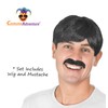 Costume Adventure Men's Black Wig and Mustache Set