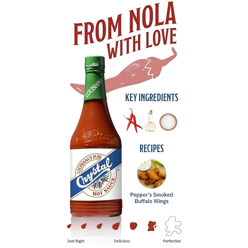 Crystal Hot Sauce 12oz (Pack of 2) - Louisiana's Pure