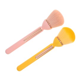FRCOLOR 2pcs Long Handle Powder and Blush Brushes for Even Application Portable Design for Travel for Highlighter and Concealer Use
