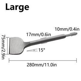 Tile Chisel Bit, 280 x 75 mm 40Cr Steel SDS Plus Angled Bent Wide Chisel, Tile Removal Tool for Ceramic Floor Stone Wall Concrete