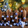 Preboun 48 Pcs Christmas Blue and White Chinoiserie Ball Ornaments