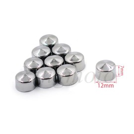 10 Piece Chrome 1/4" Allen Socket Bolt Cap Dress Kit for Harley Misc Hardware