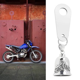 Be In Your Mind Guardian Bell Motorcycle Lucky Bell Stainless Steel Lucky Bell with Hanger Motorcycle Accessories Gift Motorcyclist Silver 36 x 26 mm