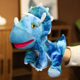 LOMTRATS Dinosaurs Hand Puppets for Kids,Toddler Includes Triceratops and Tyrannosaurus Rex with Movable Open Mouths, Perfect for Storytelling,Teaching,Preschool,Birthday Gifts