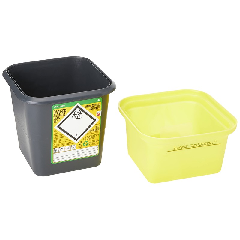 Frontier 41005430 Medical Sharps Disposal Bin/Box, 4 L