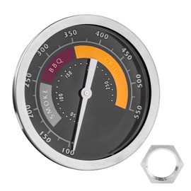 3695528R06 Analog Smoker Temperature Gauge Compatible with Oklahoma Joe's Smokers and Most 13/16-inch Opening Charcoal Grills & Charcoal Smokers, BBQ Temp Gauge Stainless Steel Thermometer (1pack)
