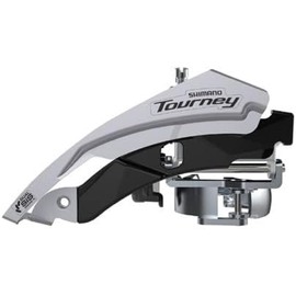 FD-TY601 Tourney front mech, triple, top swing, dual pull, 63-66, for 48T, Black