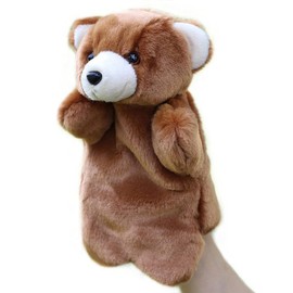 Tomaibaby Animal Hand Puppet, Plush Bear Hand Puppet for Kids Toddler, Cute Animals Plush Toys Pretend Role Play Supplies Early Educational Toys for Boys Girls (Brown)