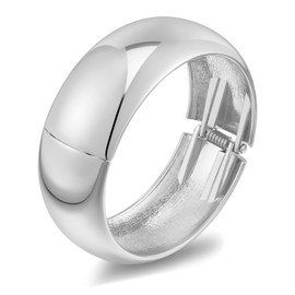 LILIE&WHITE Ladies Bangle - Golden Cuff Bangle Open & Chunky Design Polished Gold Bracelet Elegant Jewelry, Acrylic, No Gemstone