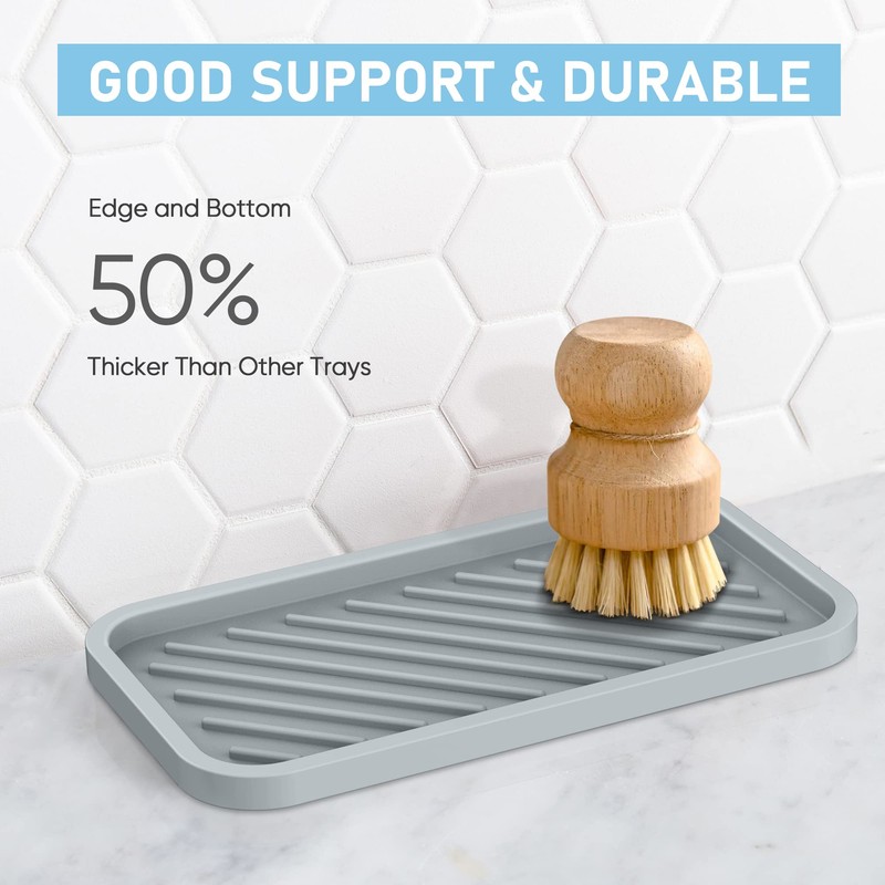 EG-SIPRO Silicone Sponge Holder-Large Thick Durable 10" Sink Organizer Tray-Kitchen