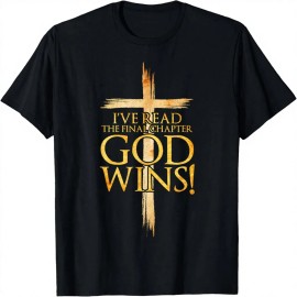 Vintage Solid I've Read the Final Chapter God Wins Christian Faith Cross T-ShirtColor: Multicolor, Size: Xl