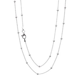 Treasure Bay Women's Silver Necklace 925 Sterling Silver Chain Layers/Layered/Layering/Stack/Stacking Anchor Trace Ball Beaded Chain Necklace 18In