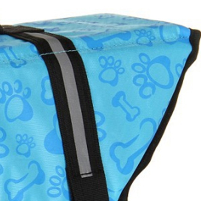 Dog Life Jacket Blue Bone Pattern Reflective Pet Dog Lifesaver
