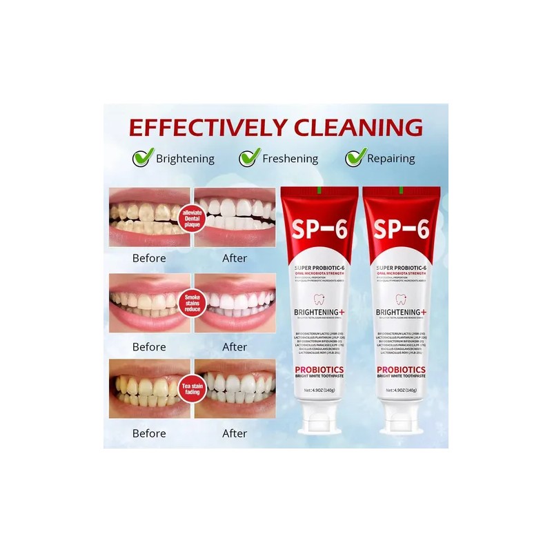 Sp-6 Probiotics Whitening Toothpaste+ Hydroxyapatite 6pcsl