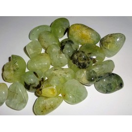 Prehnite with Epidote from Africa Tumbled & Polished Crystal Healing Natural Metaphysical Chakra Gemstones ( Stone of Unconditional Love ) - 2pc Set