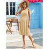 AISWI Ribbed Knit Maternity Tank Dress Frill Trim High Waisted