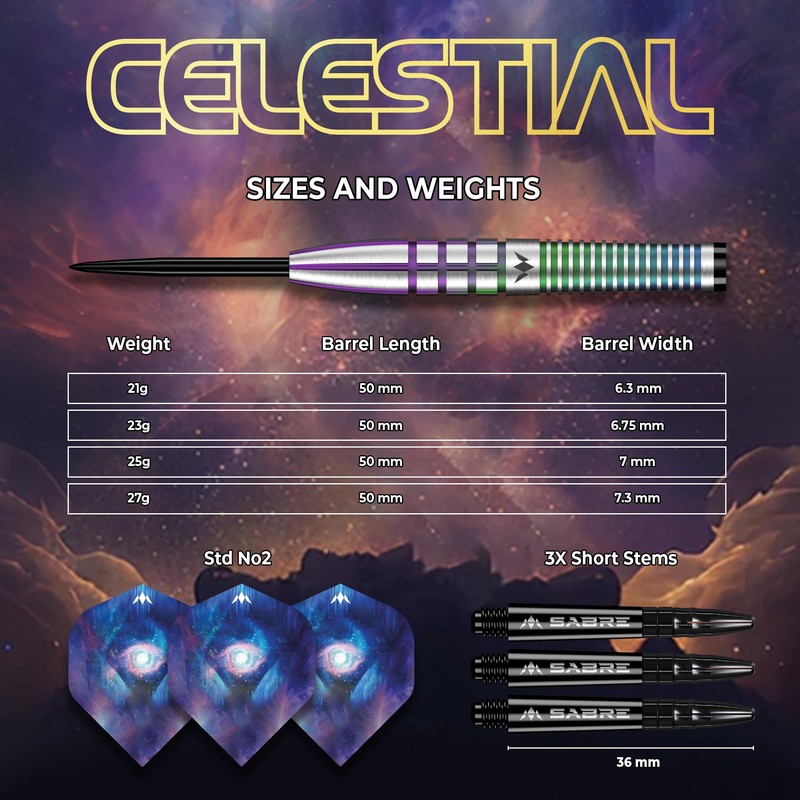 Mission Celestial Coral PVD 95% Steel Darts 23 g
