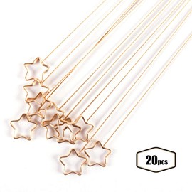 20 Pcs Metal Wire Floral Place Card Holder Pick 13 Inch Gold Photo Clip Memo for Wedding Birthday Baby Shower Party Favor, Love