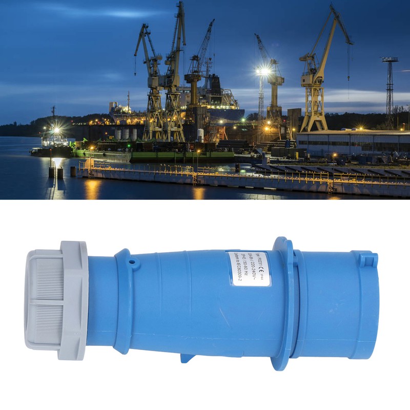 Industrial Socket IP44 Waterproof Brass Contact Aviation Connector 2P+E 32A