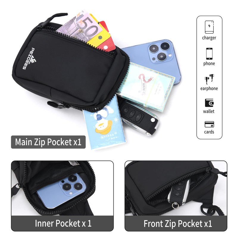 Peicees Small Crossbody Bag for Men Women Mini Sling Bag