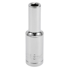 HEROFFIX 1 Pcs Impact Socket Durable Hardware Tool 80mm Silver Tone Chrome Vanadium Steel 6 Point 8mm for Car Motorcycle Dirtbike Repair Deep 1/2 Inch Drive