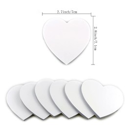 Saktopdeco 6 Pads White Heart Sticky Notes Fun Shaped Sticky Notes Self-Stick Memo Pads for Office School Home