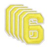 QUARKZMAN 10 Stk. Zahlen Patches 6cm Höhe Nummer 6 Bestickte
