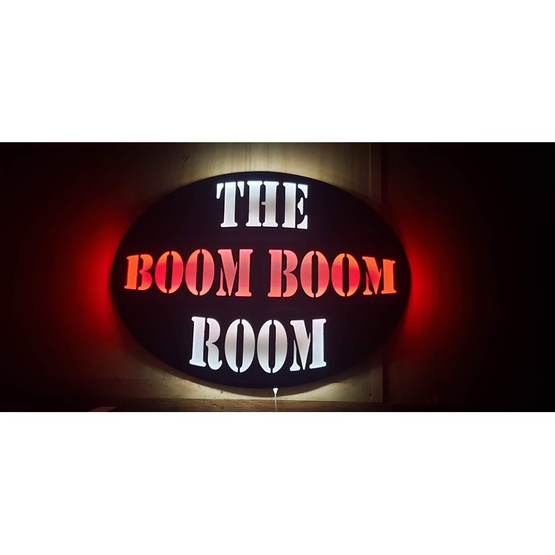 The Boom Boom Room- Wood Led Man cave sign, Handmade