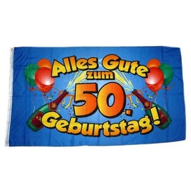 Happy 50th Birthday Flag 90 x 150 cm