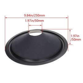 Heyiarbeit 10" Paper Speaker Cone Subwoofer Cones Drum Paper Accessory 2" Coil Diameter with Rubber Surround 2Pcs