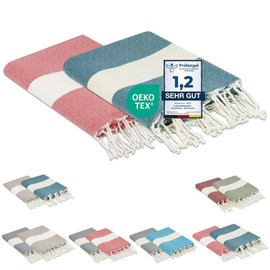 Flora Furora Beach Towel Large 100 x 200 cm: Cotton (Set of 2), Light, Long, Thin, Compact, Premium Quality, Hammam Towel, Sauna Towel, Fouta Beach Towel, XXL, Women's and Men's Bath Towel Beach