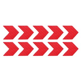 VekAuto 10 Pcs Reflective Stickers, Arrow Shape Universal for Cars PET Red