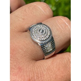 HarlemBling Men's Real Solid 925 Sterling Silver Iced Ring - Gorgeous Men's CZ Ring - Icy Hip Hop Flooded Out Ring - Pinky Or Any Other Finger Ring (9)
