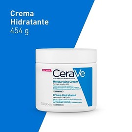 CeraVe Crema Hidratante Diaria para Rostro y Cuerpo, Piel Seca a Muy Seca, Hidratación por 24 Horas, con Ceramidas Esenciales y Ácido Hialurónico, 454 g