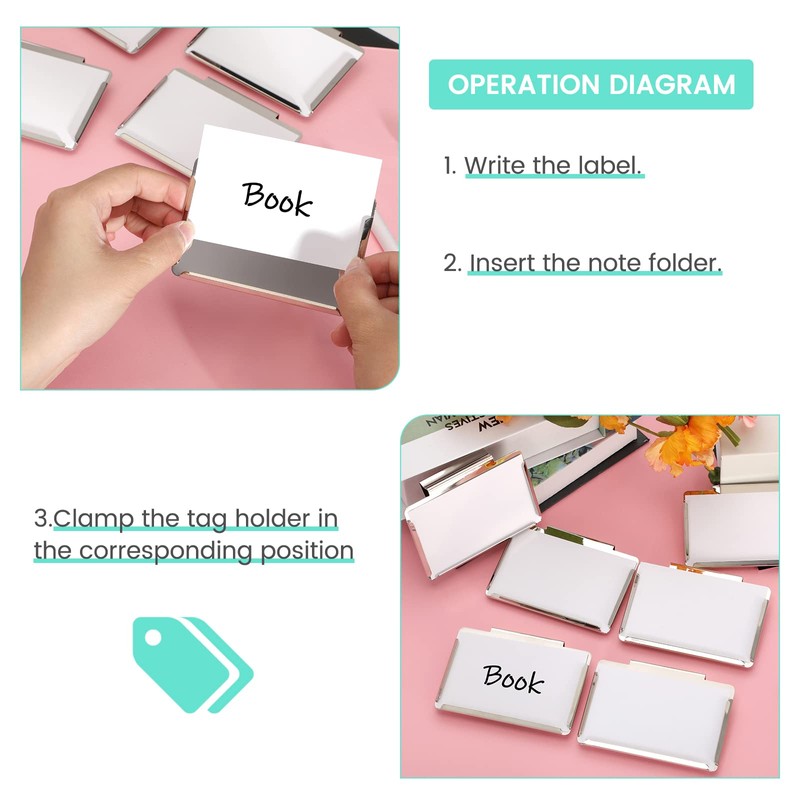 Basket Bin Labels Clips Label Holders Stainless Label Holders Removable