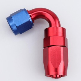 AC PERFORMANCE -6 AN 120 Degree Swivel Hose End Fitting Aluminum Red Blue