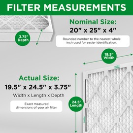 Mann+Hummel 20x25x4 MERV 8 Pleated HVAC AC Furnace Air Filters. 2 Pack. (Exact Size: 19.5 x 24.5 x 3.75 Inches)