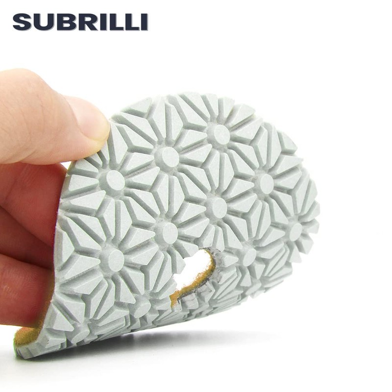 SUBRILLI Dry/Wet 3 Step Diamond Polishing Pads 4 Inch for