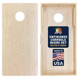 Cornhole365 Premium Cornhole Boards - Unfinished Regulation Size Solid Wood Cornhole Board Set for Outdoor Fun, Durable, Heavy-Duty, Perfect for Custom Painting & Personalization - No Poly Finish
