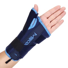 Willcom Night Wrist Brace and Thumb Spica Splint Stabilizer-Breathable Lightweight-Support for De Quervains Tenosynovitis, Arthritis (Left Hand-S,< 6.75inch)