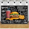 Burger Fries Photography Backdrop Black Wall Fast Food Restaurant Cooking