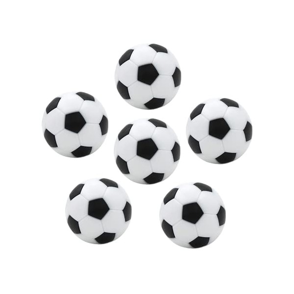 IRYNA Table Soccer Foosballs Replacements 32mm Mini Football Black and White Official Tabletop Soccer Balls Game(6 Pieces)