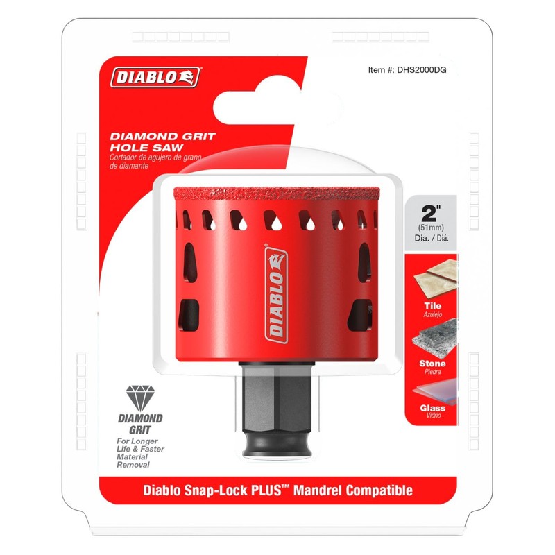 Diablo Diamond-Grit Hole Saw with Snap-Lock Plus Mandrel System -