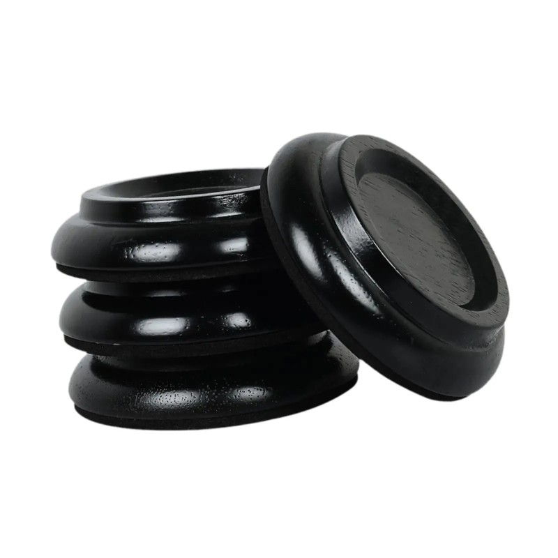 4-Piece Beech Wood Piano Caster Cups – Round Floor Protector