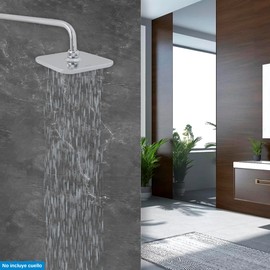 MEER Faucets by CNX | Cabezal de Ducha de Lluvia, Regadera Cuadrada de ABS Cromado 20 cm x 20 cm (8")