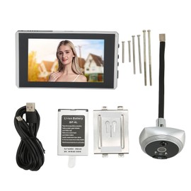 Digital Door Viewer Peephole 1080P Color Night Vision Human Body Detection 4.5 Inch Screen Smart Digital Doorbell Silver