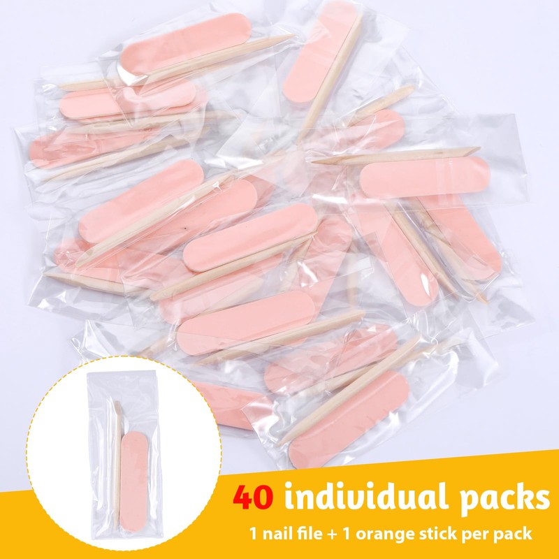 40 Stück Einweg Maniküre Set Doppelseitig Einzeln Verpackt Mini Nagelpuffer